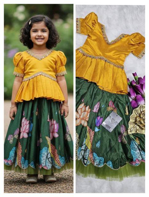 NEW LAUNCING KIDS LEHENGA CHOLI silk Kids fashion wholesale Surat